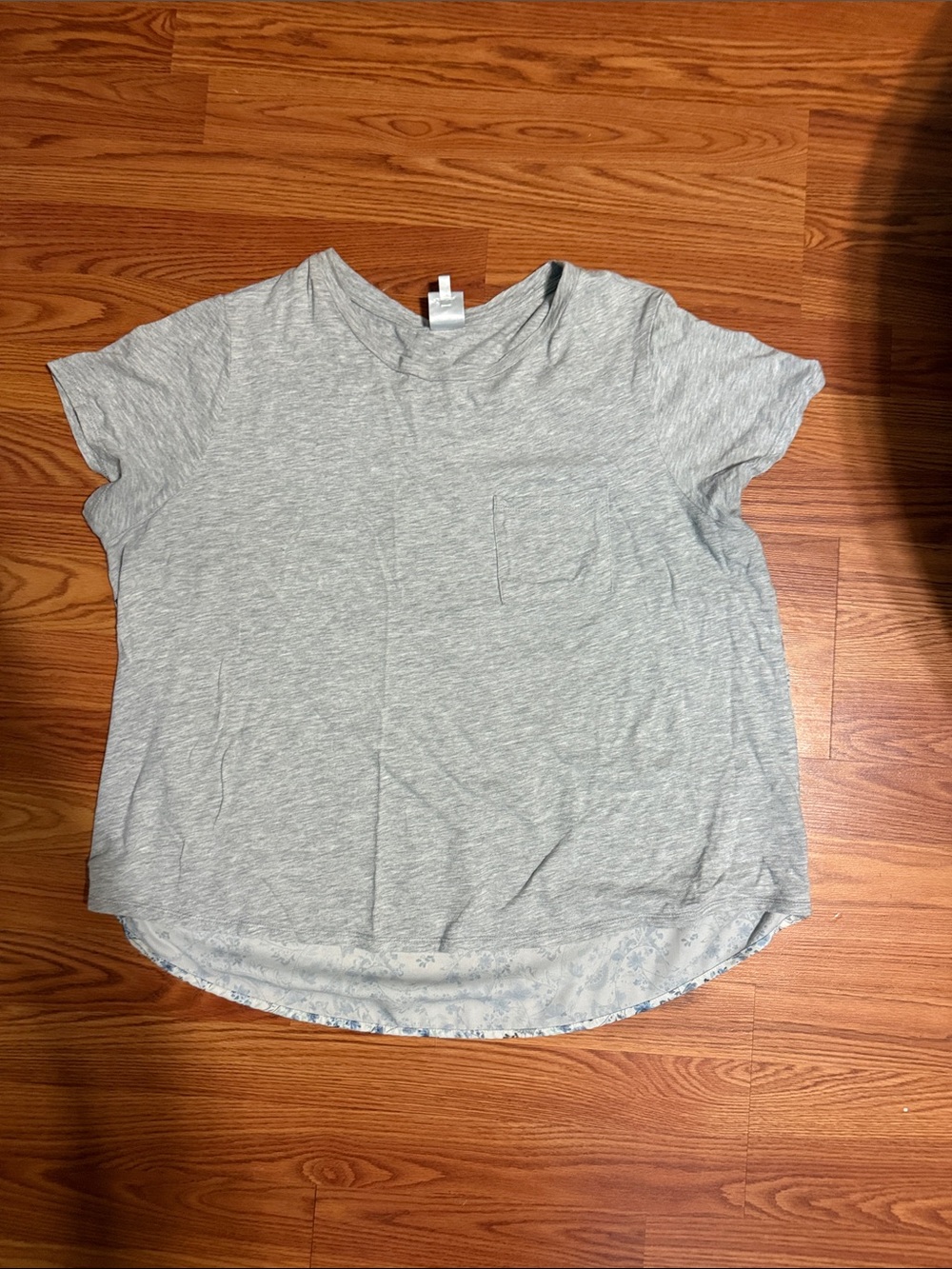 Belle Du Jour Light Heather Gray Short Sleeve Pocket Tee